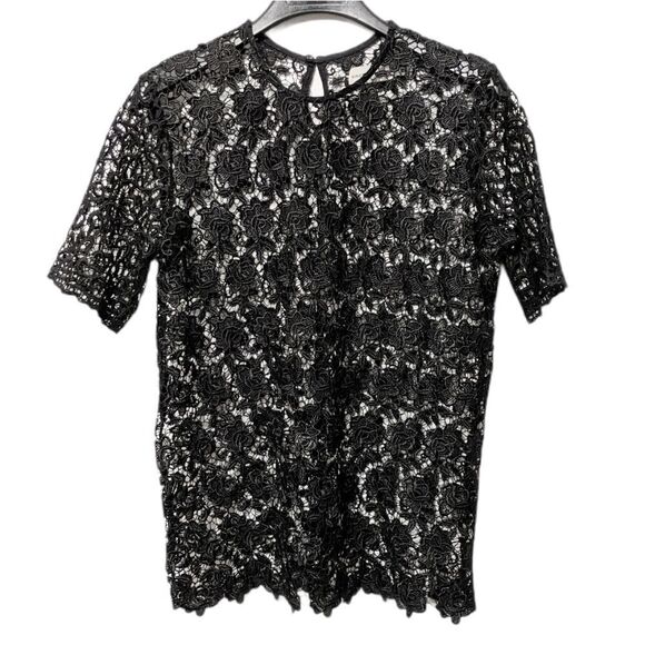 SINCERELY JULES Black Jet Lace Blouse S - Picture 2 of 9